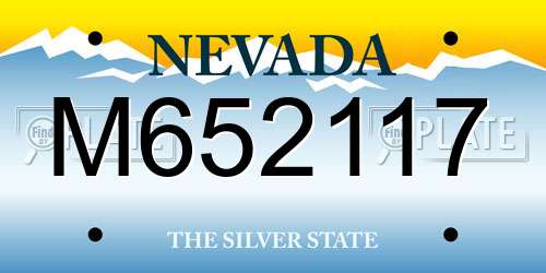 M652117 Nevada License Plate