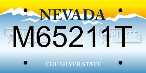 M65211T Nevada License Plate