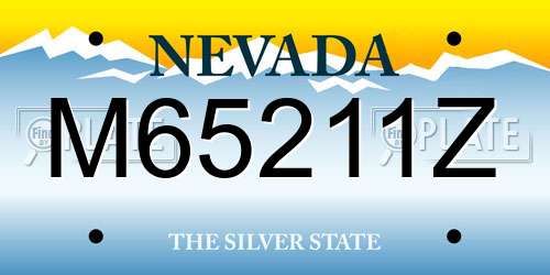 M65211Z Nevada License Plate