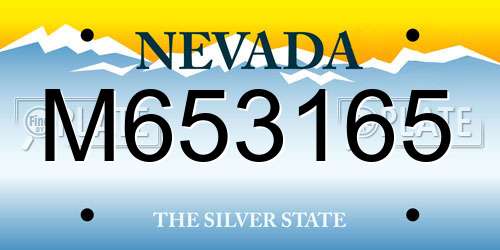 M653165 Nevada License Plate