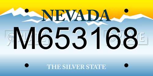 M653168 Nevada License Plate