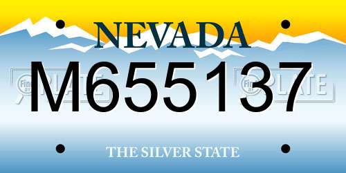 M655137 Nevada License Plate
