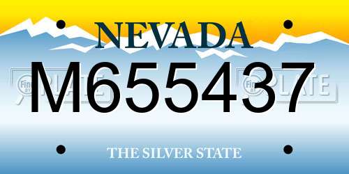 M655437 Nevada License Plate