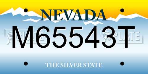 M65543T Nevada License Plate
