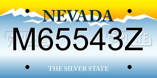 M65543Z Nevada License Plate