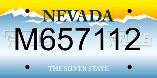 M657112 Nevada License Plate