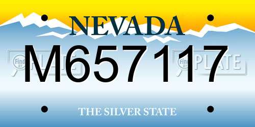 M657117 Nevada License Plate