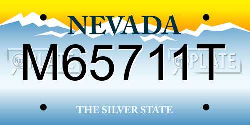 M65711T Nevada License Plate