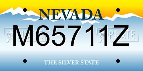 M65711Z Nevada License Plate