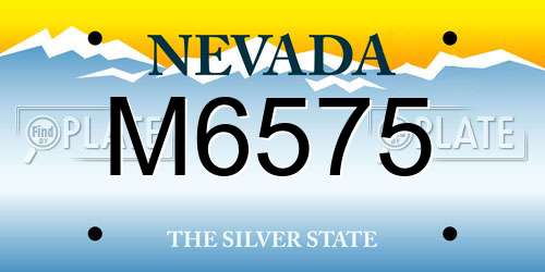 M6575 Nevada License Plate