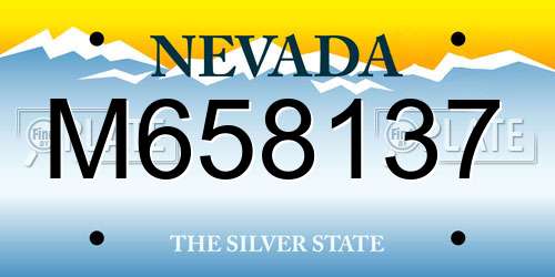 M658137 Nevada License Plate