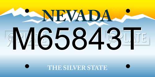 M65843T Nevada License Plate