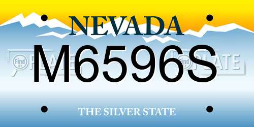 M6596S Nevada License Plate