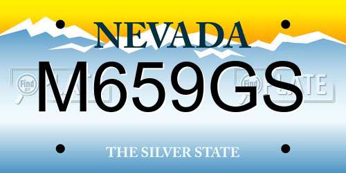 M659GS Nevada License Plate