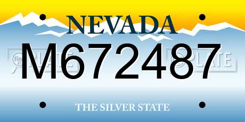 M672487 Nevada License Plate