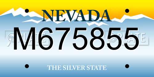 M675855 Nevada License Plate