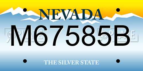 M67585B Nevada License Plate