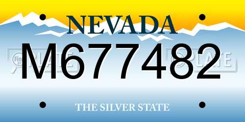 M677482 Nevada License Plate