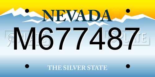 M677487 Nevada License Plate