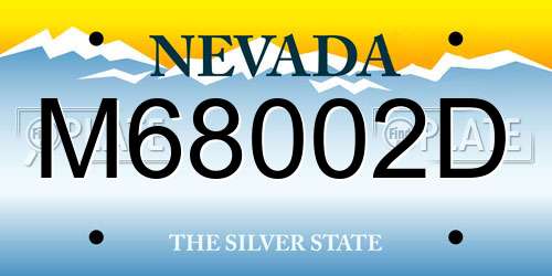 M68002D Nevada License Plate
