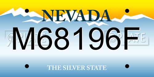 M68196F Nevada License Plate