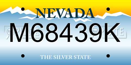 M68439K Nevada License Plate