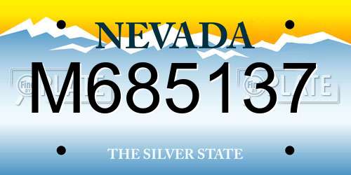 M685137 Nevada License Plate