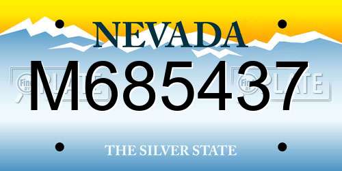M685437 Nevada License Plate