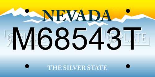 M68543T Nevada License Plate
