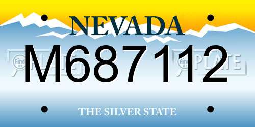M687112 Nevada License Plate