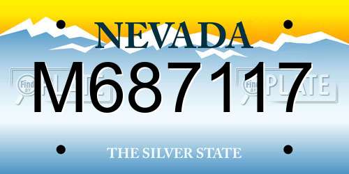 M687117 Nevada License Plate