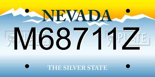 M68711Z Nevada License Plate