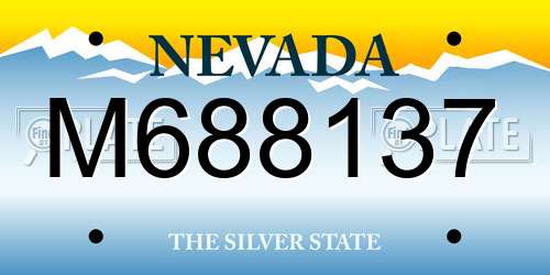 M688137 Nevada License Plate