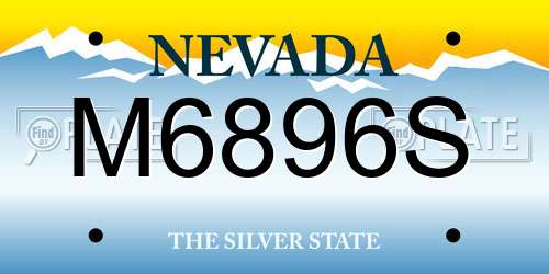 M6896S Nevada License Plate