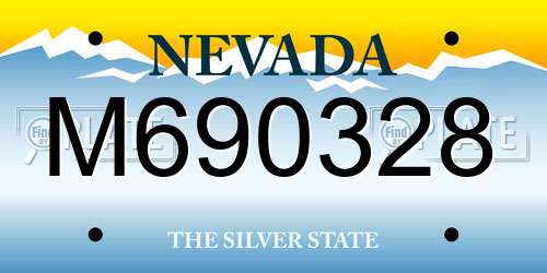M690328 Nevada License Plate