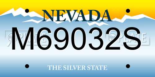 M69032S Nevada License Plate
