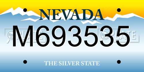 M693535 Nevada License Plate