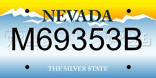 M69353B Nevada License Plate