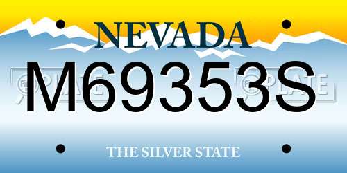 M69353S Nevada License Plate