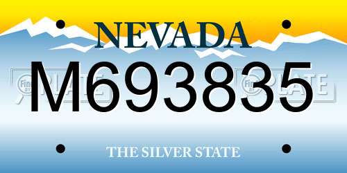 M693835 Nevada License Plate