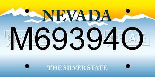 M69394O Nevada License Plate