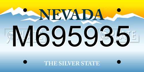 M695935 Nevada License Plate