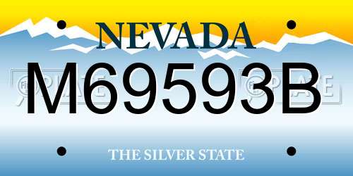 M69593B Nevada License Plate