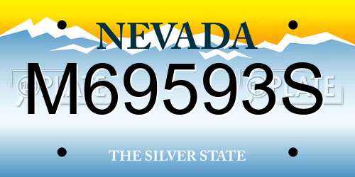 M69593S Nevada License Plate