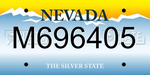 M696405 Nevada License Plate