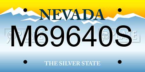 M69640S Nevada License Plate