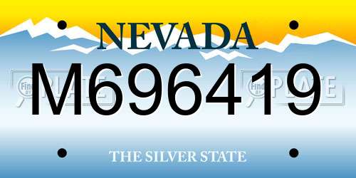 M696419 Nevada License Plate