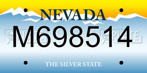 M698514 Nevada License Plate
