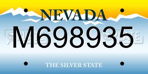 M698935 Nevada License Plate