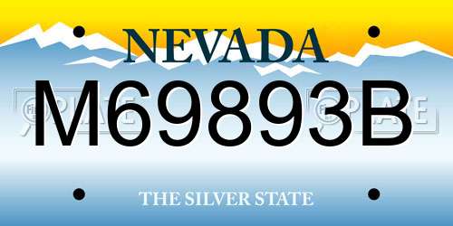 M69893B Nevada License Plate
